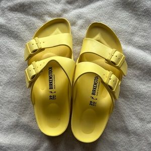 Bright yellow Birkenstocks!